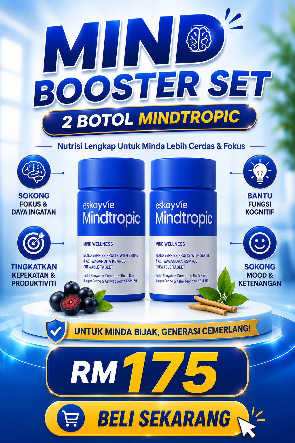 PAKEJ COMBO 2 BOTOL MINDTROPIC